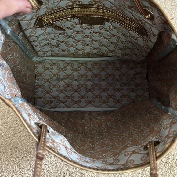 Anya Hindmarch Gray/Gold Fabric/Leather Tote - Picture 9 of 15